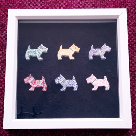 3D Coulourful Dogs Box Framed Wall Art V23