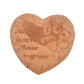 Dog Heart Plaque Natural Terracotta