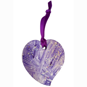 Small Heart Purple Silver 