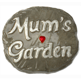 Mum's Garden Plaque Grey Concrete 