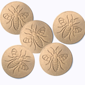 x5 York Buff Unpainted Bee Stepping Stones