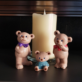 Teddy Bear Family Handmade and Hand-Painted V1