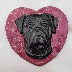 Dog Heart Plaque Boxer Autumn Gold