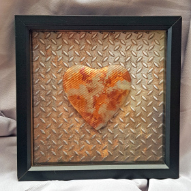 3D Heart Box Framed Industrial "B" Black V10