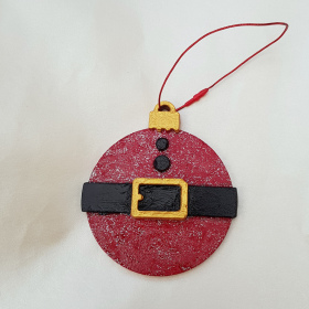 Christmas Tree Decoration Santa Bauble Handmade & Hand-Painted