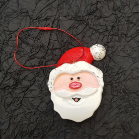 Christmas Tree Decoration Santa Face Handmade & Hand-Painted