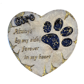 Personalized Dog Heart V1 Grey Gold