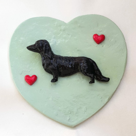 Dog Heart Plaque Dachshund Green Mist (1)