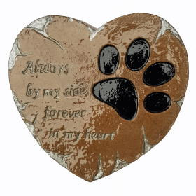 Dog Heart Plaque (York Buff Silver) 