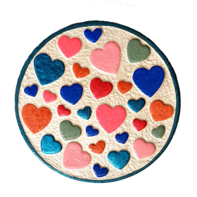 Love Hearts V3 Blue Pink Stepping Stone