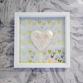 3D Pearl Heart Framed Foiled Background V6