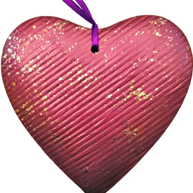 Large Heart Royal Ruby & Gold