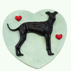 Dog Heart Plaque Greyhound Green Mist