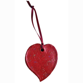 Small Heart Burgundy Ruby 