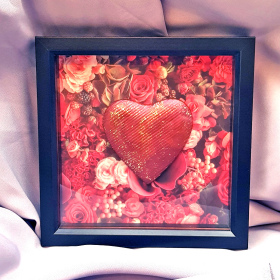 3D Heart Box Framed Autumn Red V1