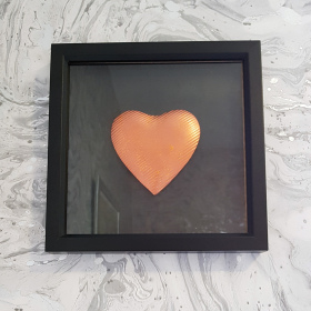 3D Heart Framed Bronze Black Hand-Painted V4